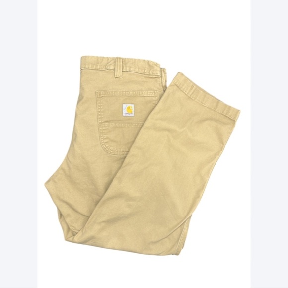 Carhartt Canvas Carpenter Pants 38x30 Men’s Tan Workwear Relaxed Fit - Picture 1 of 8
